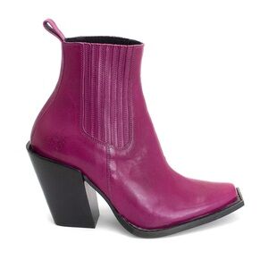John Fluevog Fuchsia Leather Ankle Boots